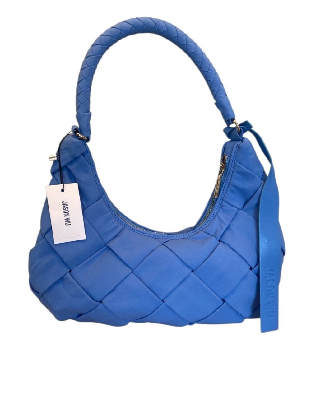 Jason Wu Braided-Handle Woven Shoulder Bag in Blue